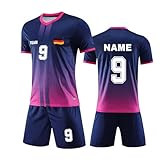 Generisch Deutschland Fußball Trikot mit Namen Nummer Logo Jungen, Personalisierte Fussball Trikot Set, Fußball Trikots Erwachsene Kinder