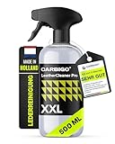 Carbigo LeatherClean Pro Lederreiniger 500ml I Wildlederpflege & Kunstlederreiniger I Lederpflege Auto, Textilien & Stoffpolster I Leather Cleaner, entfernt hartnäckige Flecken & Fett