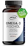 Omega 3 Kapseln hochdosiert Triglyceride Fischöl - Fish Oil Softgel 500mg EPA 250mg DHA ohne Vitamin E Omega-3 Fettsäuren - Aufwendig gereinigt und aus nachhaltigem Fischfang (300 Kapseln)