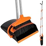 Besen und Kehrschaufel Set, Aufrecht Besen und Schaufel mit Ausziehbarem Stiel, Besen Kehrschaufel mit 115cm Langem Stiel, Broom and Dustpan Set für Haushaltsreinigung Büro