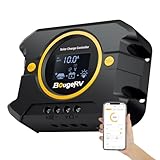 BougeRV 10A PWM Solar Laderegler 12V/24V mit Bluetooth APP-Steuerung Solarladeregler Controller Intelligenter Regler Solarregler mit LCD-Bildschirm USB-Anschluss für LFP AGM SLD FLA Batterien