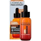 L'Oréal Men Expert Vitamin C Serum gegen müde Haut für Männer, Feuchtigkeitspflege für ein strahlendes Aussehen, Herren Gesichtsserum hochdosiert mit 10% purem Vitamin C, Hydra Energy, 1 x 30 ml