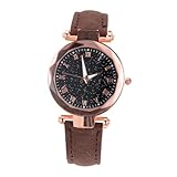 MOBUTOFU Quarz Damenuhren Modeuhr für Mädchen Jugenduhren Freizeituhr für Damen Frauen Uhren Junge Uhr Presents for Women Frauenmode Uhr Armbanduhr für Damen weibliche lederuhr Glas Brown