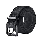 VRLEGEND Gürtel Herren Canvas Gürtel 120-180cm Jeans Gürtel Stoffgürtel Outdoor Casual Gürtel Militär Leinwand Stoff Gürtel Jeansgürtel Belts (120 cm, Schwarz)