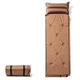 Selbstaufblasende Camping Doppel-Isomatte mit Kissen – wasserdichte & leichte Camping-Luftmatratze für Rucksackreisen, Wandern, Reisen – verbindbare 3/6 cm dicke Isomatte