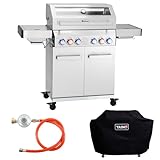 TAINO PLATINUM YAMARA 4+2 Gasgrill Set Edelstahl 4 Brenner Keramik Sear-Burner Keramik Backburner Piezo-Zündung Abdeckhaube