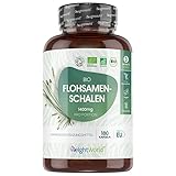 Bio Flohsamenschalen 1400mg - 180 vegane Kapseln - 3 Monatsvorrat - probiotischer Ballaststoff - Flohsamen aus der Plantago ovata Pflanze - Soil Association zertifiziert - 700mg/Kapseln - WeightWorld