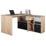 RICOO Eckschreibtisch Winkelschreibtisch 137x136x75 cm Ecktisch L-Form Groß Arbeitsplatz Eck Schreibtisch Arbeitszimmer WM081-EG Eiche Braun – Computertisch Gaming Tisch Arbeitstisch Bürotisch