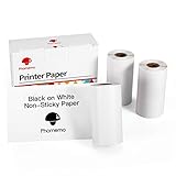 Phomemo White Nicht Klebendes Thermopapier für Phomemo M02, M02S, M02PRO, M03, M03AS, M04S, M04AS Tragbarer Thermodrucker für Fotos, Aufgabenliste, Notizen, Schwarzer Charakter, 53 mm x 8 m