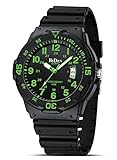 HANPOSH Herren Uhr Uhren Herren Männer Analog Quarz Uhr 50M wasserdichte Armbanduhren Herren mit Datum Casual Designer Uhr für Herren Silikon Armband