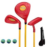 PGM Kinder Golfschläger Set - Perfekt für Anfänger Jungen und Mädchen (2-5 Jahre), inklusive Holz, Eisen, Putter und Golftasche, leicht und sicher, ideal für Golftraining und Outdoor-Spiele