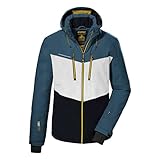 killtec Herren Skijacke/Funktionsjacke mit abzippbarer Kapuze und Schneefang KSW 45 MN SKI JCKT, stahlblau, L, 38699-000