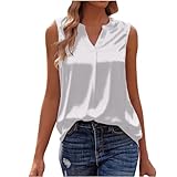 Einfarbige Tank Top Damen Oversize V-Ausschnitt Halter Sommer Oberteile Sommermode Ärmellos Shirt Damen Tanktops Frauen Lässig Locker Elegant Oberteile Tshirt Loose Camisole Shirt S-2XL