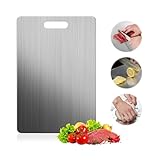 Bieiyhe Titan Schneidebrett 23x 34 cm,Titanium Cutting Board,Stainless Steel Chopping Board, Chefbrett,Schneidbrett Edelstahl,Schneidebrett Lebensmittel Grade,Schneidebrettchen KüChe für Fleisch Obst