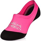 Aqua Speed Strandsocken Kinder Mädchen | Anti-Rutsch Schwimmsocken | Aquasocken Schwimmbad | Neoprensocken rutschfest | Water Socken | Tauchsocken | Wasserschuhe | Pink; Gr. 22-23 | Neo