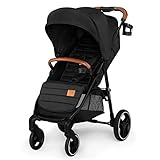 Kinderkraft Kinderwagen GRANDE 2020, Kinderbuggy, Liegebuggy, Sportwagen, Großer und Bequemer Buggy, Zusammenklappen mit Schlaffunktion, Große Bude mit Allradaufhängung, Geräumiger Sitz, Schwarz