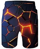 ALISISTER Badehose Lustig 3D Geometrie Gedruckt Schnelltrocknend Badeshorts Sommer Surfer Schwimm Shorts Für Herren Junge 3XL