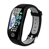 Tipmant Fitness Armband mit Pulsmesser Blutdruckmessung Smartwatch Fitness Tracker Wasserdicht IP68 Fitness Uhr Schrittzähler Pulsuhr Sportuhr für Damen Herren Kinder Schwarz