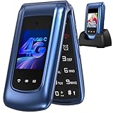 4G Klapphandy Seniorenhandy mit Großen Tasten Handy, Dual-SIM Flip Mobiltelefon mit Ladestation | SOS Notruffunktion | Kurzwahl | Taschenlampe | FM-Radio | 2,4+1.77 Zoll Dual Farbdisplay | Blau