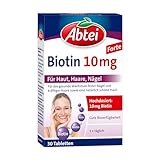 Abtei Biotin 10 mg Forte - Für Haut, Haare und Nägel - Mit 10 mg Biotin - hochdosiert, glutenfrei, für Vegetariert geeignet - 30 Tabletten