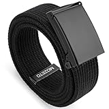 MOZETO Gürtel Herren Länge 115-145 cm Breit 3,8 cm Stoff Canvas Nylon Belt Automatischer Schnallen Verstellbarer Unisex Stoffgürtel