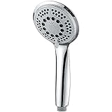 GRIFEMA COMPLENTOS-G804 Wassersparende Handbrause, Gross (Durchmesser, 100mm), 3 Strahlarten/Runder Duschkopf mit Regendusche und Massage Funktion, Chrom