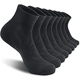 Natugloe 8 Paar Quarter Sportsocken, Baumwolle Sneaker Socken Herren Damen Atmungsaktive Halbsocken Gepolstert mit Frotteesohle