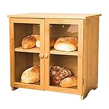 Leader Accessories Brotkasten Bambus verstellbar Brotbehälter lebensmittelecht Brotaufbewahrung pflegeleicht 36x23x34cm