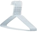 Hangerworld 20 Draht Kleiderbügel 40cm Weiß Mit Einkehrbung Metall-Kleiderbügel Extra flach