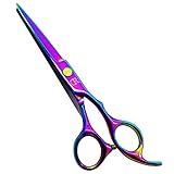 Professionelle Friseurschere, 6 Zoll Friseur Haarschneideschere Scharfe Klingen Friseur Haarschnitt Für Frauen/Männer/Kinder 440c Edelstahl Regenbogen