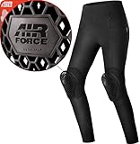 SHIMA CRUZ Motorrad Hose Damen mit Protektoren Leggings Knieprotektoren Motorradhose Kurzgrößen Hosen Protektorenhose Textilhose Urban Stretch Lang (Frauen, Schwarz, XL)