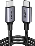 UGREEN USB C auf USB C Kabel 60W PD 3.0, PPS USB-C Ladekabel kompatibel mit iPhone 16 Pro Max, iPhone 15, Galaxy S24 S23 A55 A25 A15 MacBook Air M2 iPad Pro 12.9 iPad Air 5/Mini 6, Pixel 9 usw. (1M)