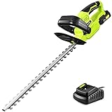 SnapFresh Heckenschere Kabellos - elektrische Heckenschere 20 V mit Akku und Ladegerät 22 Zoll kabelloser Buschschneider für die Gartenpflege