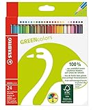 Umweltfreundlicher Buntstift - STABILO GREENcolors - 24er Pack - mit 24 verschiedenen Farben