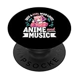 Nur ein Mädchen, das Anime und Musik liebt Japanese Chibi Teen PopSockets Klebender PopGrip