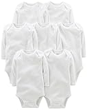 Simple Joys by Carter's Unisex-Baby Side-snap Long-Sleeve Shirt Body, Weiß, 12 Monate (7er Pack)