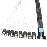 Mauedest 0,5 M PCI-E Slimline SAS SFF-8654 8I auf 8X SATA Server-Festplatten-Konvertierungskabel SFF-8654 74P auf 8xSATA 7P Kabel