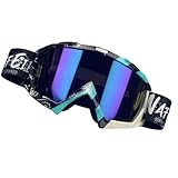 Pzuryhg Skibrille mit Helmkompatibilität, Nebel Schneebrille, Skibrille mit Anti-Kratz-Gläsern, Verstellbarer Riemen Skibrille, Skibrille für Wintersport, Überbrille Skibrille