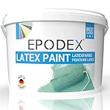 EPODEX® Latexfarbe Matt | Abriebfest Abwaschbar Strapazierfähig Geruchsarm Hohe Deckkraft | 45 Farben Polar Weiß Bunt Farbig 1-50Kg