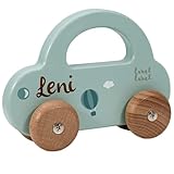 Holz Spielzeug Auto mint - personalisierbar I Geschenk zur Geburt & Taufe I Handmade Holzspielzeug ab 1 Jahr I Personalisierte Geschenke Baby I Holzauto mit Name & Geburtstdaten