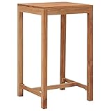 ANGYANG Garten-Bartisch, Gartentisch, Balkontisch, Balkonmöbel Kleiner Balkon, Balkon Tisch, Beistelltisch, 60×60×105 cm Massivholz Teak