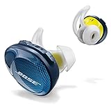 Bose SoundSport Free, vollkommen kabellose Sport - Kopfhörer, (schweißresistente Bluetooth-Kopfhörer für Sport), Dunkelblau/Gelb