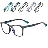 Musivon Kinder Brille Ohne Stärke-Anti Blaulichtfilter Brille Kinder Blaufilter Spiel Computer Brillen für Mädchen Junge mit Gläsern 4-14 Jahre(Schwarz)