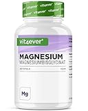 Magnesiumbisglycinat - 365 Kapseln - Premium: Chelatiertes Magnesium - 155 mg elementares Magnesium pro Kapsel - Laborgeprüft - Vegan - Hochdosiert