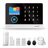 PGST Home Alarm System Wireless Kit,Alarmanlage Haus WLAN(2.4G) GSM 2G,Tuya APP(Smart Life APP), Tür & Fenster Sicherheit Alarm für Wohnmobil/Wohnung/Garage, Arbeitet mit Alexa