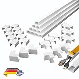 QCAB Kabelkanal Set weiß selbstklebend 10m (1,5 x 1,0 x 100 cm) - VDE geprüft - Made in Europe - mit extrastarkem Schaumklebeband zur Montage ohne Bohren