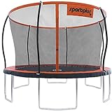 + SportPlus Trampolin Outdoor 305 cm & 366 cm, mit Außenstangen, Innennetz & Randabdeckung, stabile Rahmenkonstruktion, Gartentrampolin für Kinder & Erwachsene – Trampolin XXL