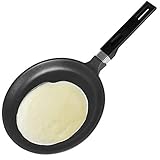 Gotoll Crepe Pfanne 24 cm, Pfannkuchenpfanne Induktion, Aluguss beschichtet, Palatschinkenpfanne, Pancake Pfanne mit ausbaubarem Griff, BPA Frei, Schwarz