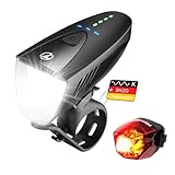 toptrek Fahrradlicht Set 100LUX, Fahrradbeleuchtung Set USB Aufladbar, Fahrradlampe StVZO Zugelassen, Fahrrad Lichter Led Set IPX5 Wasserdicht Vorne Frontlicht & Rücklicht Set… (100 LUX)