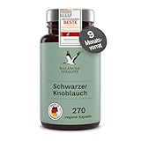 Schwarzer Knoblauch Extrakt 15:1-270 vegane Kapseln für 9 Monate - Geruchsfrei - Fermentiert - natürliches Superfood - ohne Zusatzstoffe - laborgeprüft - Made in Germany - Balanced Vitality